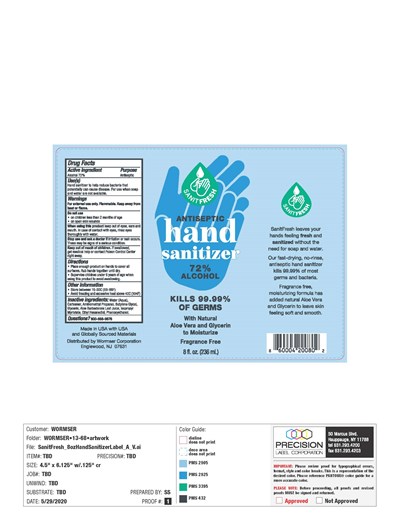 PRECISION NW SanitFresh_8ozHandSanitizerLabel_A_V.jpg Packaging Label - PRECISION NW SanitFresh 8ozHandSanitizerLabel A V